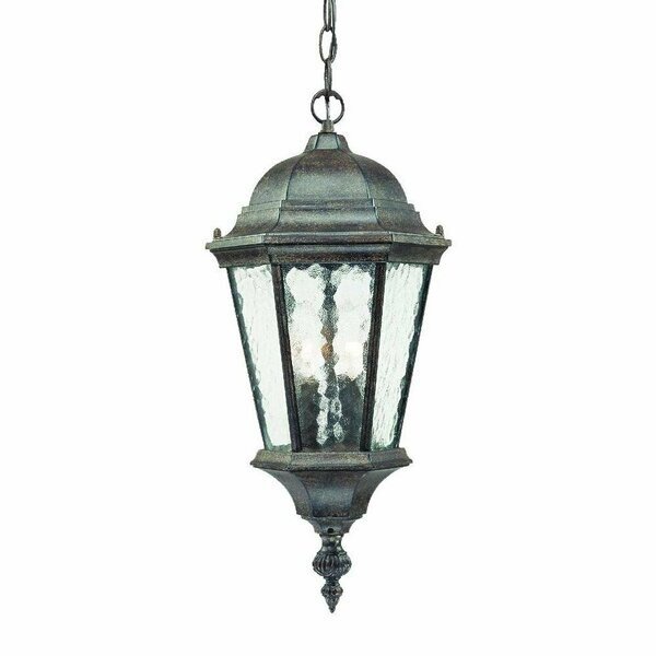20 x 9.5 x 9.5 in. Telfair 2-Light Black Coral Hanging Light, Homeroots, Mfr#: 398011
